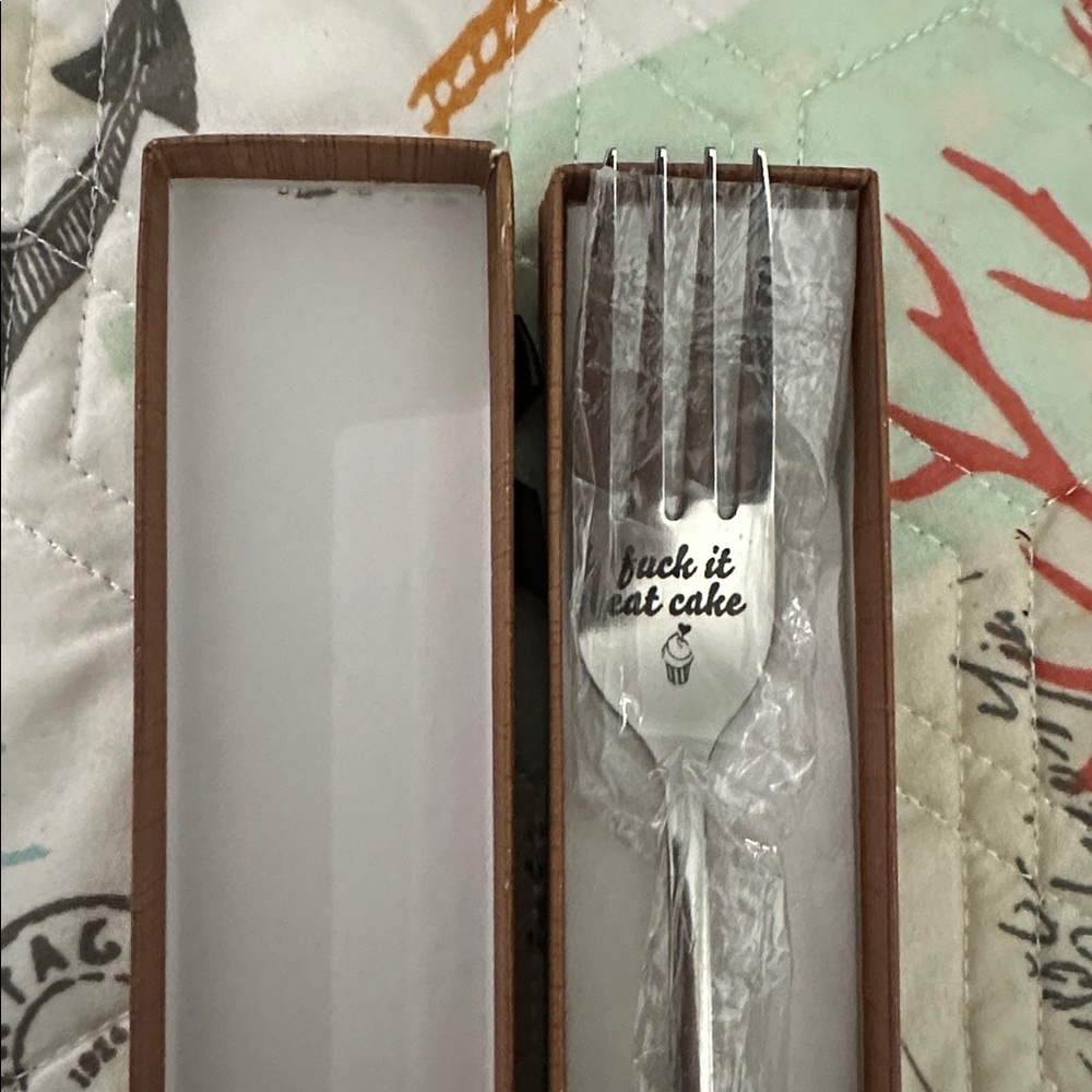 Silver Cake Fork - funny gag gift - Picture 2 of 2